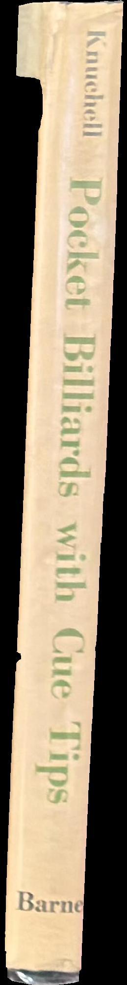 Pocket billiards with cue tips spine