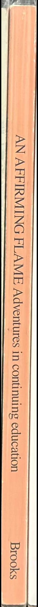 An affirming flame : adventures in continuing education spine