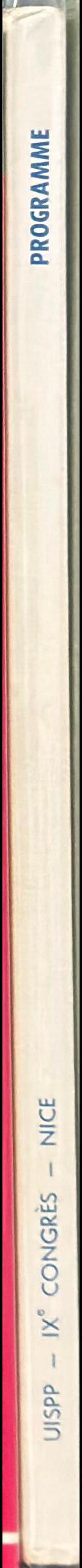 Programme du IXe Congrès international des sciences préhistoriques et protohistoriques : programme spine
