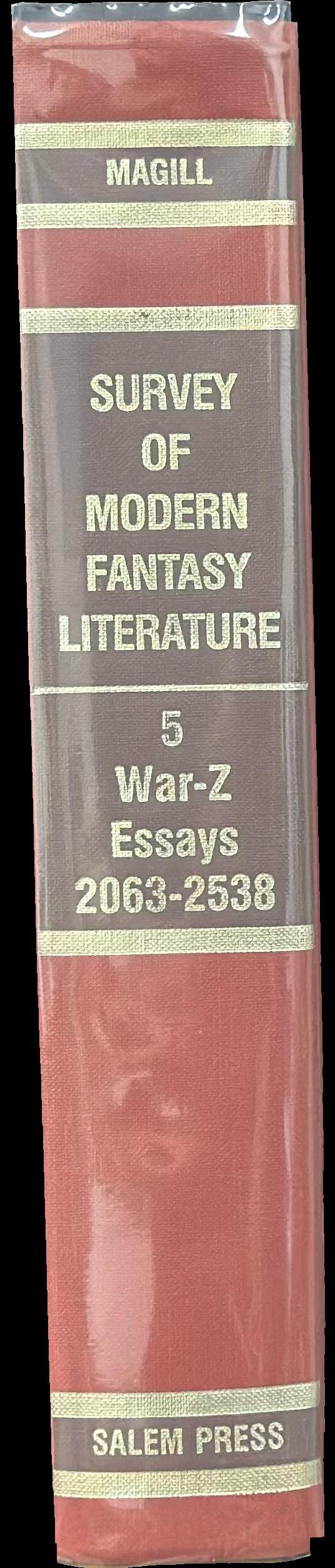Survey of modern fantasy literature : volume five : war-z : essays : index spine