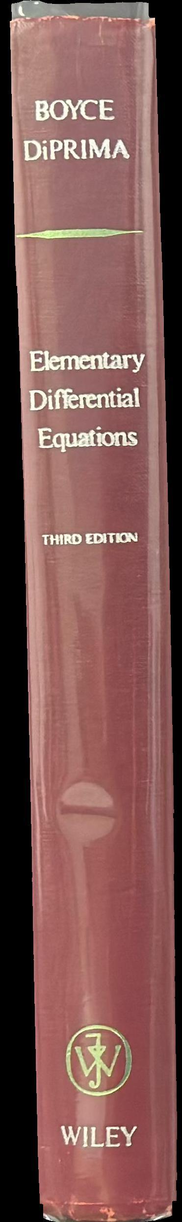 Elementary differential equations / William E. Boyce and Richard C. DiPrima spine