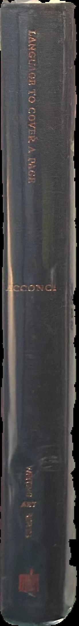 Language to cover a page : the early writings of Vito Acconci spine