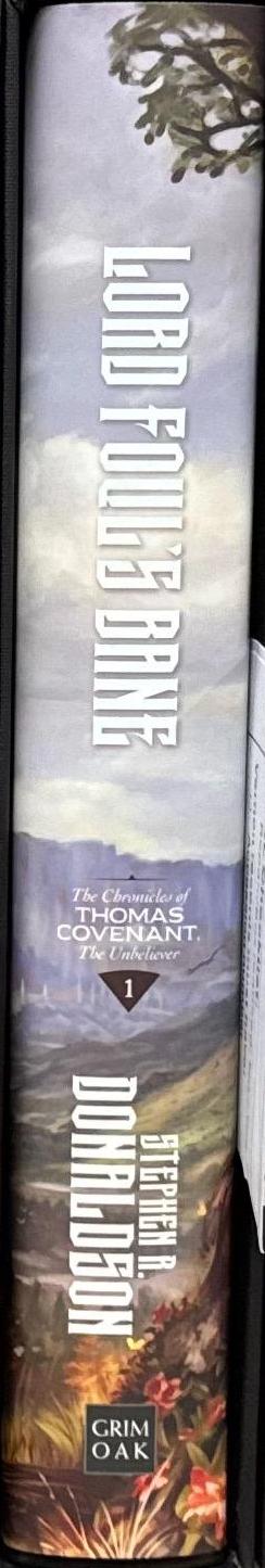 The first chronicles of Thomas Covenant, The Unbeliever : volume 1 Lord Foul's bane ; volume 2 The Illearth war ; volume 3 The power that preserves / Stephen Donaldson spine