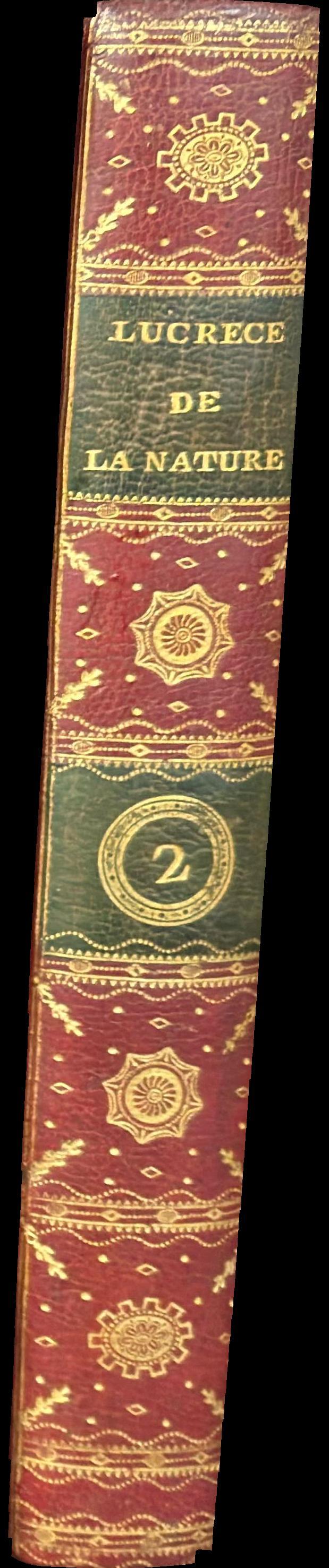 Lucrèce, De la nature des choses : tome premier / traduit par La Grange spine