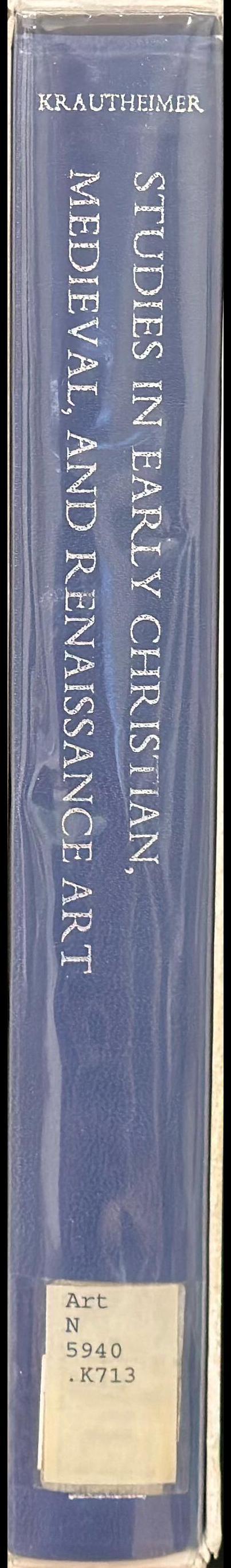 Studies in early Christian, Medieval, and Renaissance art spine