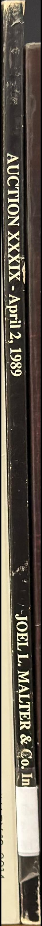 Auction XXXIX : featuring ancient weights in bronze [...] : Sunday April 2, 1989 / Joel L. Malter & Co. spine