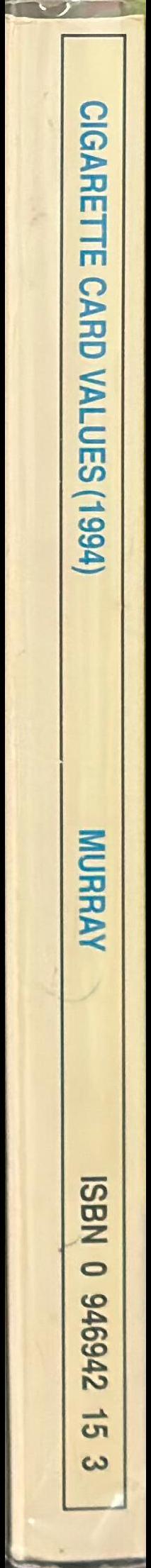 Cigarette card values : 1994 catalogue of cigarette and other trade cards spine