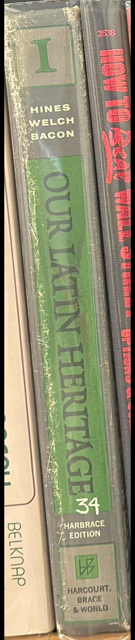Our Latin heritage : book I spine