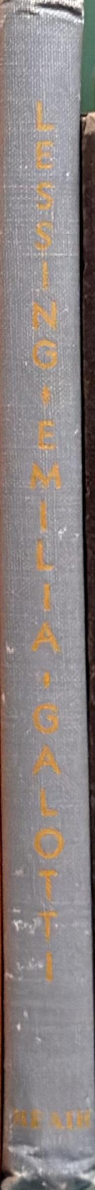 Lessings Emilia Galotti / edited with an introduction and notes by Max Winkler spine