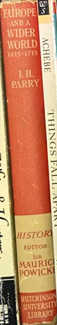 Europe and a wider world : 1415–1715 / J. H. Parry spine