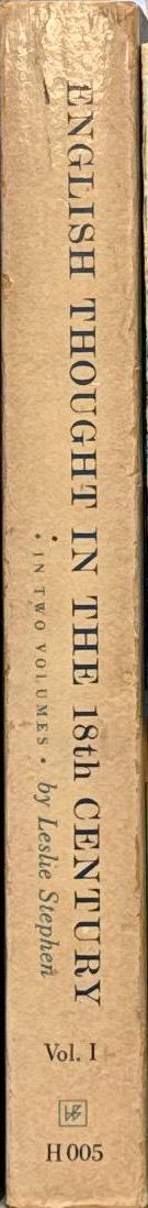 History of English thought in the eighteenth century : vol. 1 spine