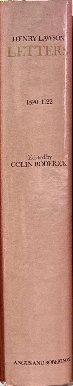 Henry Lawson : Letters, 1890–1922 spine