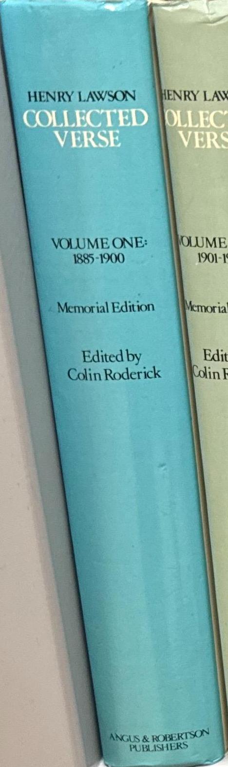 Henry Lawson : collected verse : volume one : 1885–1900 / edited with introduction and notes by Colin Roderick spine