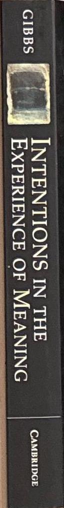Intentions in the experience of meaning / Raymond W. Gibbs, JR. spine