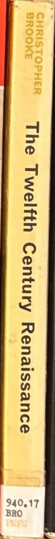 The Twelfth Century Renaissance \ Christopher Brooke spine