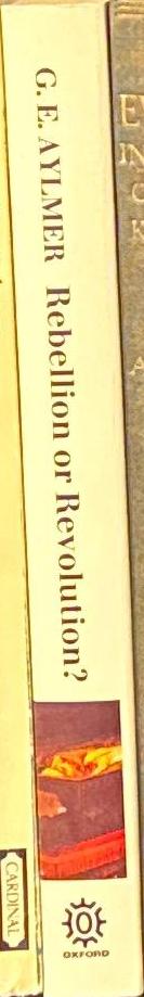 Rebellion or revolution? : England, 1640–1660 \ G.E. Aylmer spine