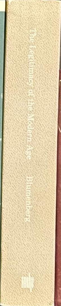 The legitimacy of the modern age / Hans Blumenberg ; translated by Robert M. Wallace spine