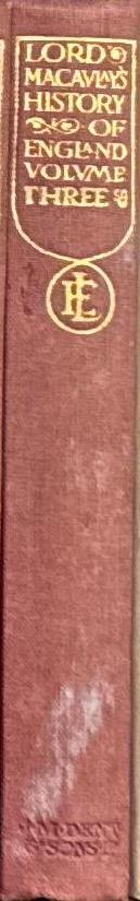 The history of England from the accession of James II : vol. one / by Thomas Babington Macaulay spine