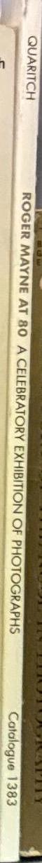 Roger Mayne at 80 : a celebratory exhibition of photographs / [essay by Ann Jellicoe] spine