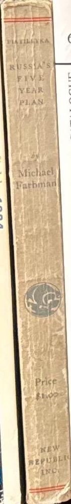 Piatiletka : Russia's 5-year plan / by Michael Farbman spine