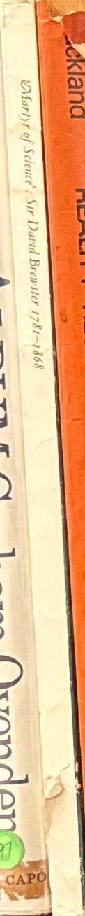 Martyr of science : Sir David Brewster 1781–1868 : proceedings of a bicentenary symposium held at the Royal Scottish Museum on 21 Novemeber 1981, together with a catalogue of scientific apparatus associated with Sir David Brewster and a bibliography of his published writings. / edited by A. D. Morrison-Low and J. R. R. Christie spine