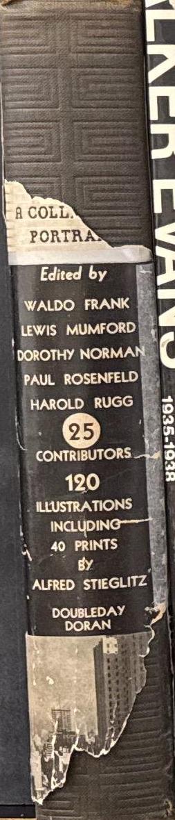 America & Alfred Stieglitz : a collective portrait / edited by Waldo Frank [et al] spine