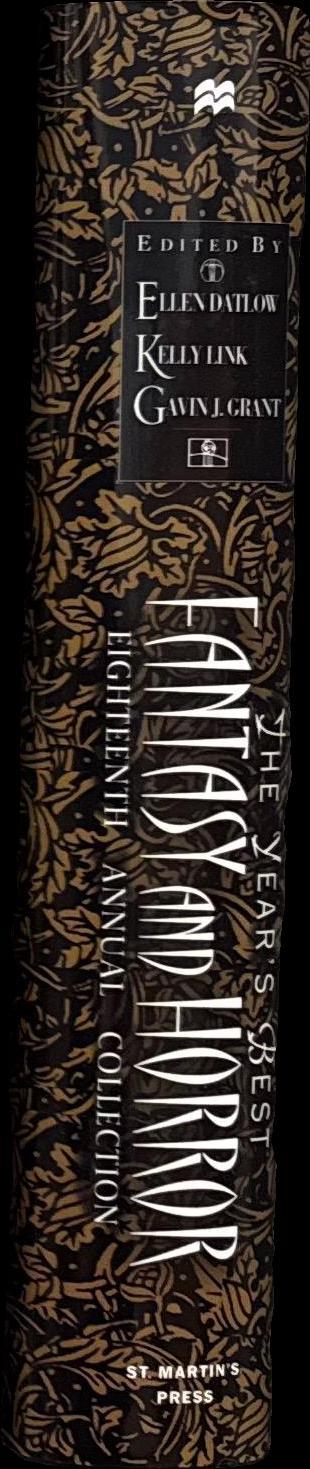 The year's best fantasy and horror : sixth annual collection / edited by Ellen Datlow and Terri Windling spine