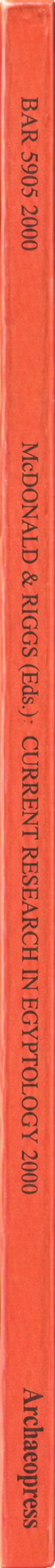 Current research in Egyptology 2000 spine