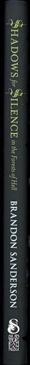 Shadows for silence in the forests of Hell / Brandon Sanderson spine