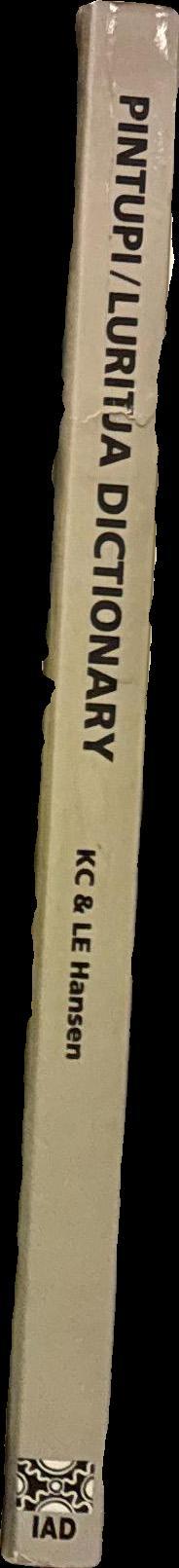 Pintupi / Luritja dictionary / K. C. and L. E. Hansen spine