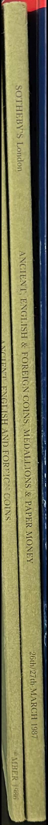 Ancient, English and foreign coins, medallions and paper money spine