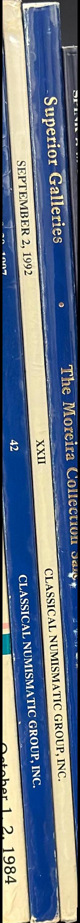 A mail bid auction sale of classical coins featuring Greek (all metals) : Roman republican : Roman imperial (all metals) : Roman provincial including many ex Mabbott collection specimens : Byzantine (all metals) : medieval & world coinage : British Ce spine